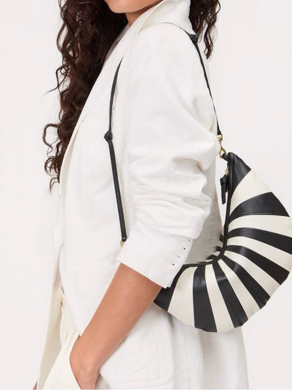 CLARE V. Lune Leather Chic Shoulder Bag